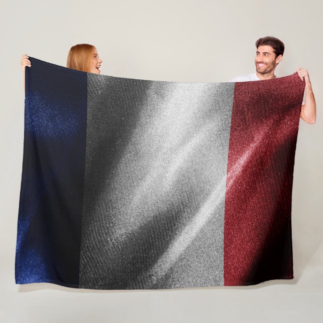 Seidenflagge in Frankreich Fleecedecke (Beispiel)