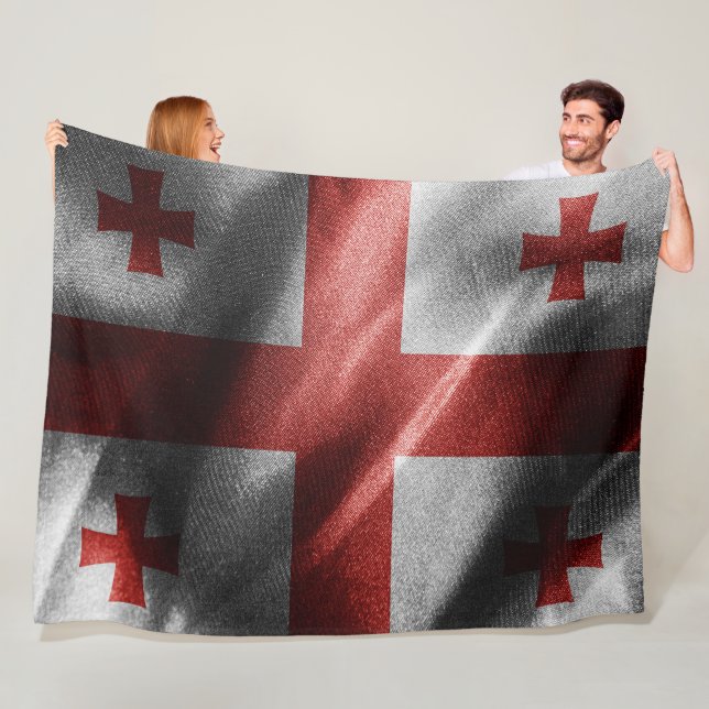 Seidenflagge in Georgien Fleecedecke (Beispiel)