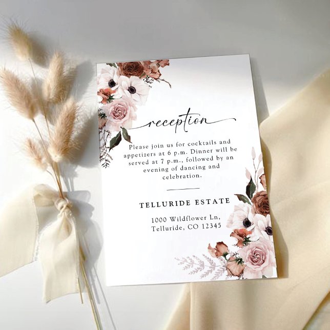 Seidenflorale Hochzeitfeier Empfang Begleitkarte (Von Creator hochgeladen)
