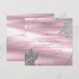 Seidenflorenglam Lily Silver Lila Geburtstagsparte Einladung