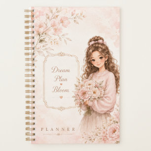 Seidengarten Süße Pastell-Blumen-Notizbuch Planer