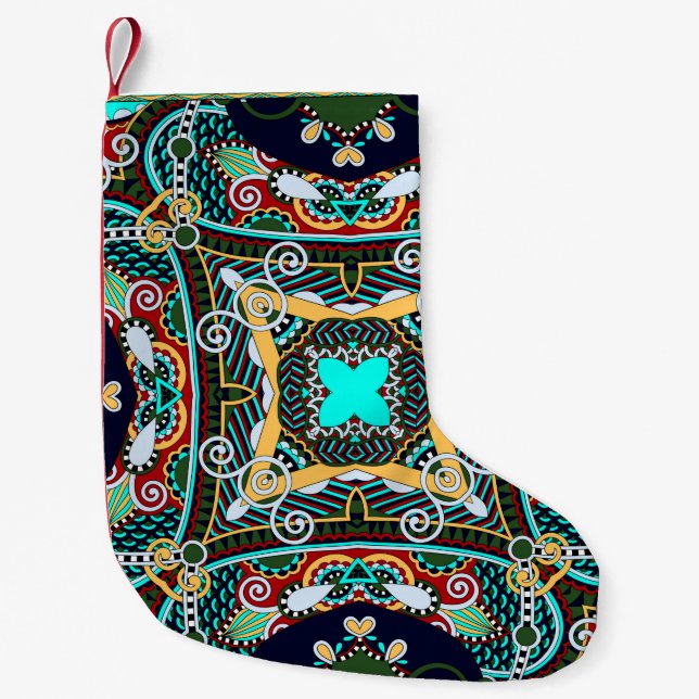 Seidenhalsschal oder Kerzenquadrat  Kleiner Weihnachtsstrumpf (Vorderseite)