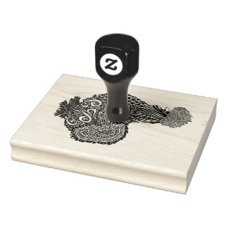 Seidenhühner-Briefmarke Gummistempel