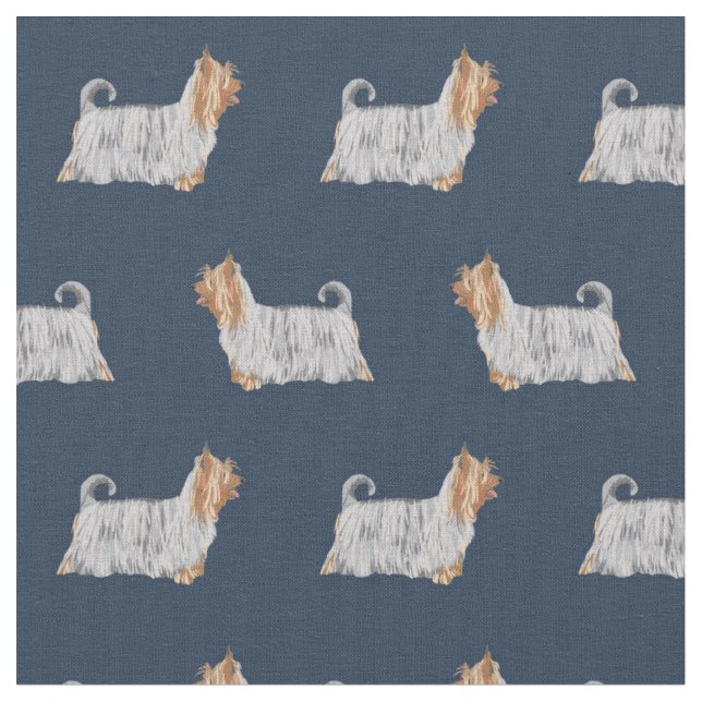 Seidenhundehund blau stoff (Nahaufnahme)