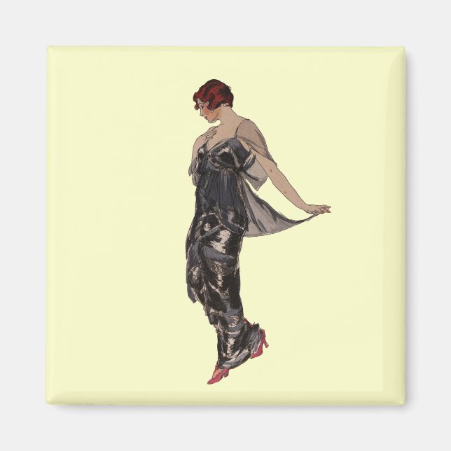 Seidenkleid Abend 1914 Magnet (Vorne)