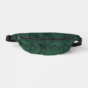 Seidenmoire Kleines Muster in Forest Green Bauchtasche