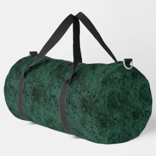 Seidenmoire Kleines Muster in Forest Green Duffle Bag