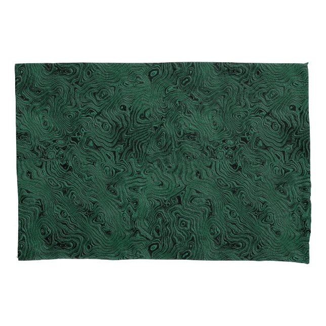 Seidenmoire Kleines Muster in Forest Green Kissenbezug (Vorderseite)