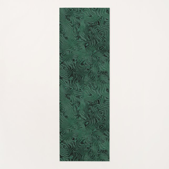 Seidenmoire Kleines Muster in Forest Green Yogamatte (Vorderseite)