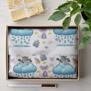 Seidenpapier Baby Shower Katze Hund Mäuse Regenbog
