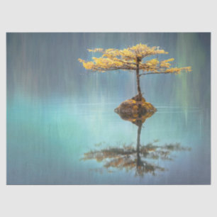 Seidenpapier: "BAUM AUF EINER INSEL"   Seidenpapier