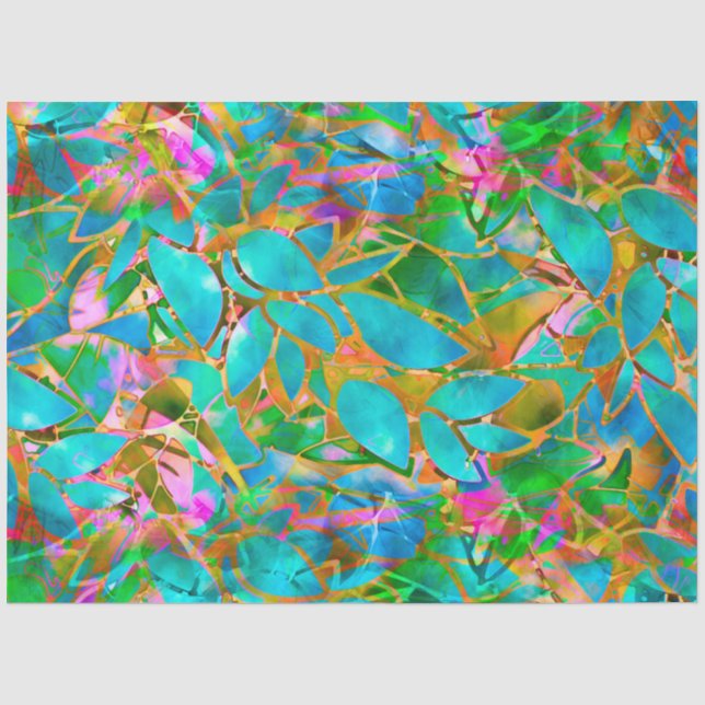 Seidenpapier Blumen abstrakt Buntglas (Vorderseite)