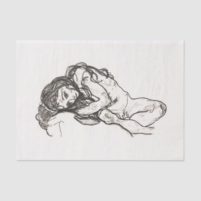 Seidenpapier: EGON SCHIELE: GIRL: 1918 Seidenpapier (Vorderseite)