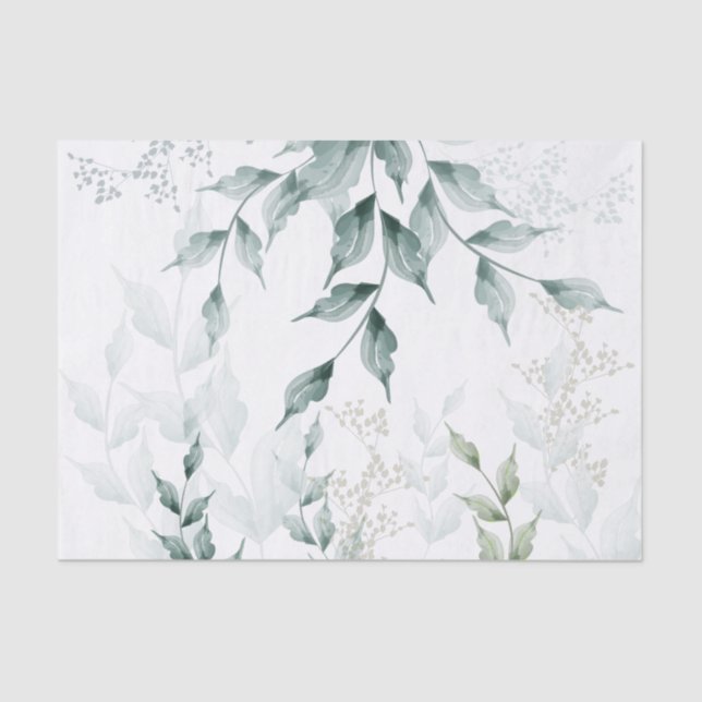 Seidenpapier | Grayed Jade Green Botanical (Vorderseite)