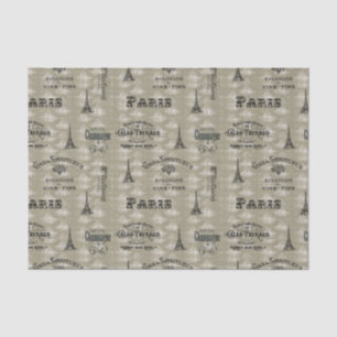 Seidenpapier Paris-Aufkleber-Collagen-TANs Toile
