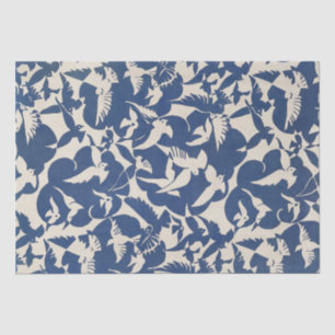 Seidenpapier: PIGEONEN IN WEISS + BLAU: 1928 Seidenpapier