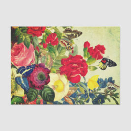 Seidenpapier-Schmetterlinge und Blumen Seidenpapier