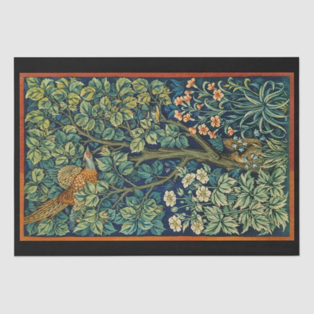 Seidenpapier: VINTAG WILLIAM MORRIS : PHEASANT Seidenpapier (Vorderseite)
