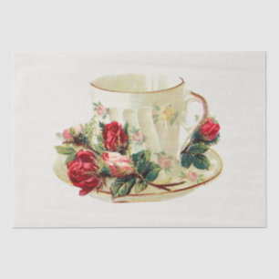 Seidenpapier: VINTAGES TEACUP UND BLUME Seidenpapier