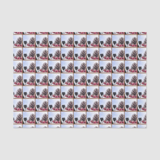 Seidenpapier Weihnachtsbostons Terrier (Vorderseite)