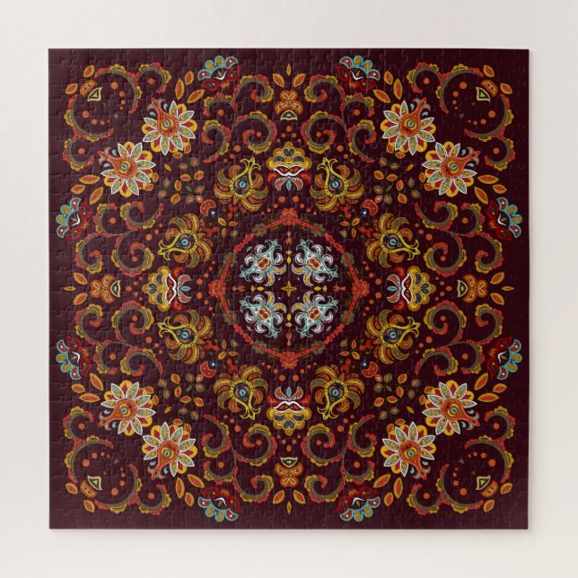 Seidenschal mit östlichem Muster Puzzle (Vertikal)