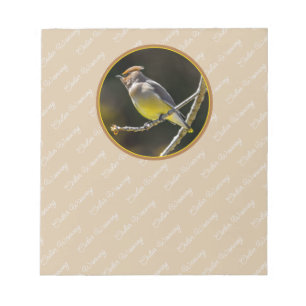 Seidenschwanz Singvogel Original Wildvogel-Foto Notizblock