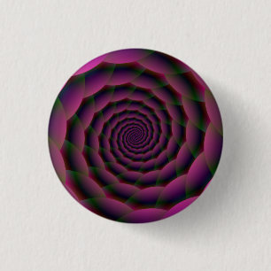 Seidenspirale in Lila Rot und Grün Button