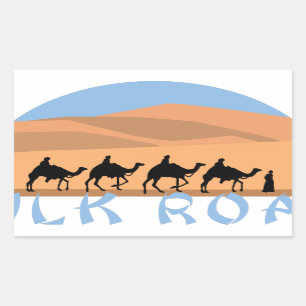 Seidenstraße Rechteckiger Aufkleber