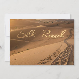 Seidenstraße Wüstenlandschaft Typografie Kunst Feiertagskarte