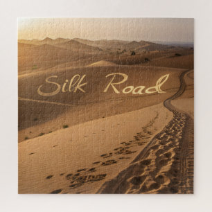 Seidenstraße Wüstenlandschaft Typografie Kunst Puzzle