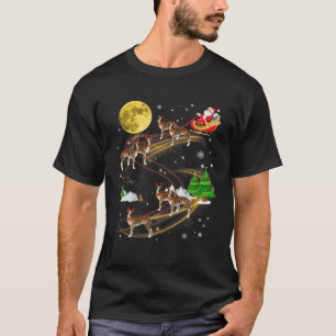 Seidenwindhund-Rentier-Weihnachtsmann-Reit-D T-Shirt