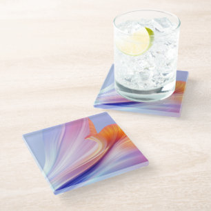 Seidige Furl von floraler Glückseligkeit Lavendel Glasuntersetzer
