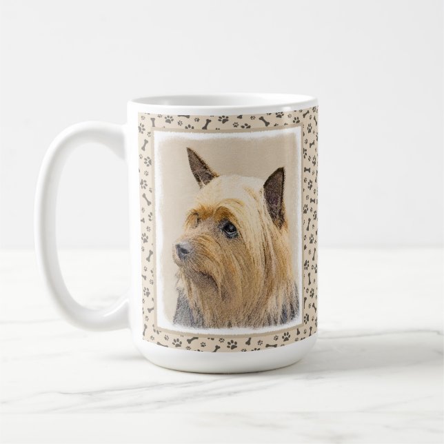 Seidiger Terrier-Malerei - niedliche ursprüngliche Kaffeetasse (Links)