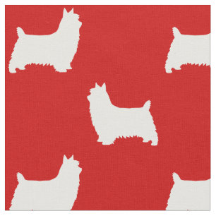 Seidiger Terrier-Silhouette-Muster Stoff