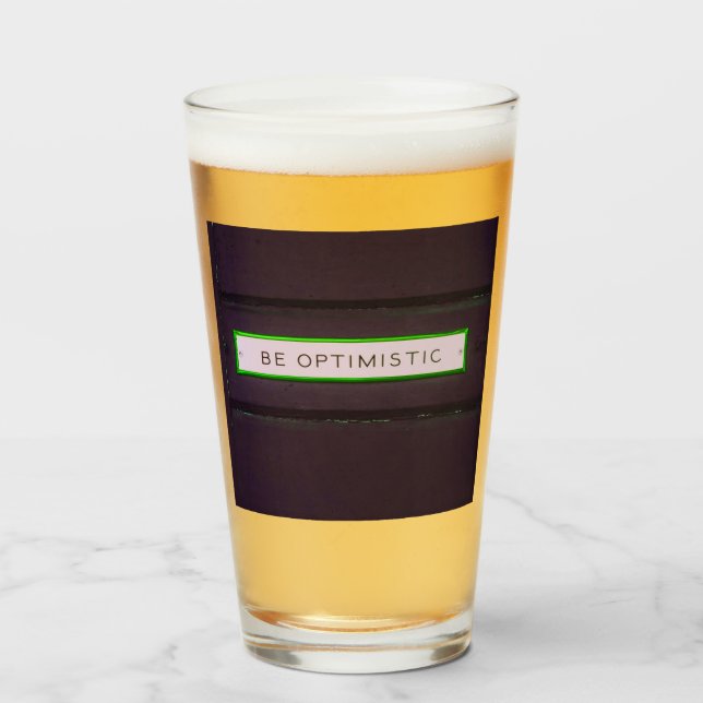 Seien optimistische positive Worte rustikalen Look Glas (Vorne (Gefüllt))