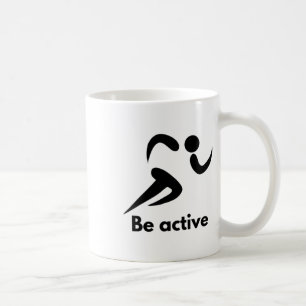 Seien Sie aktiv - laufen für Wellness-Aufkleber Kaffeetasse