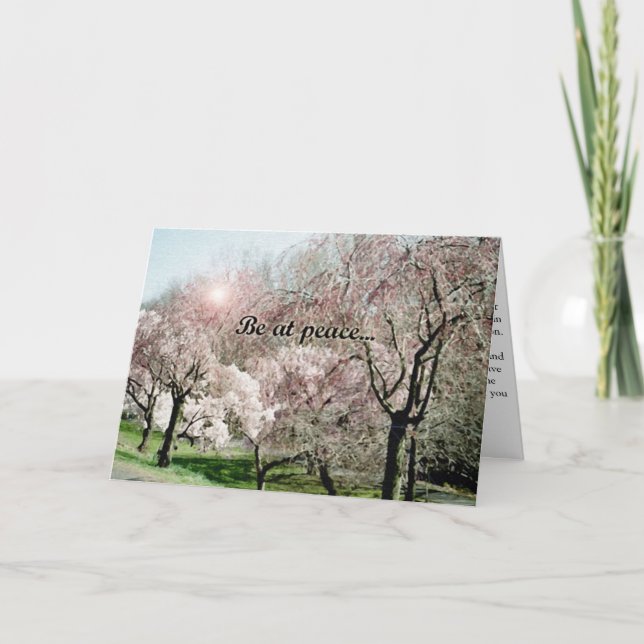 "Seien Sie am Frieden…" Beileidskarte Karte (Vorderseite)