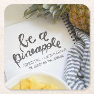 Seien Sie Ananas Rechteckiger Pappuntersetzer