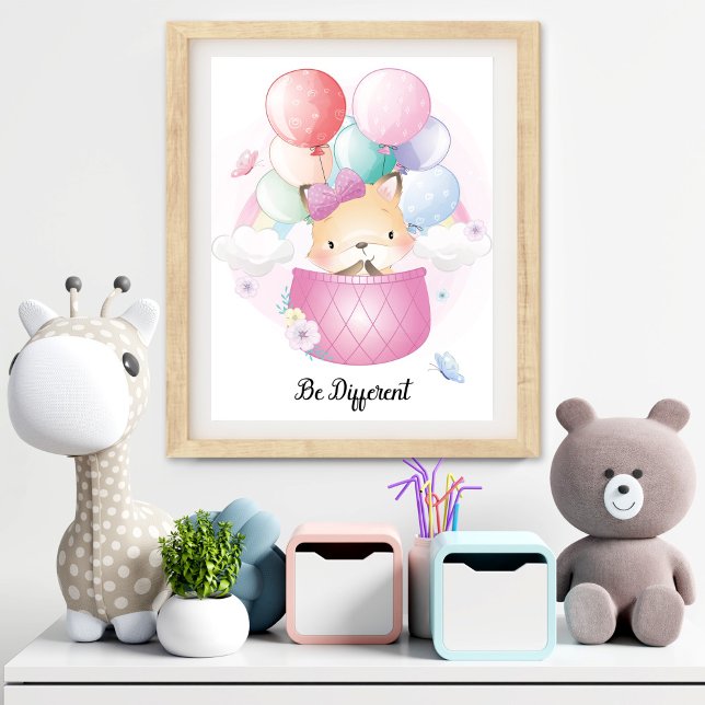 Seien Sie anders als Kinderzimmer Wall Art Fotodruck (Be Different Animal Nursery Wall Art)