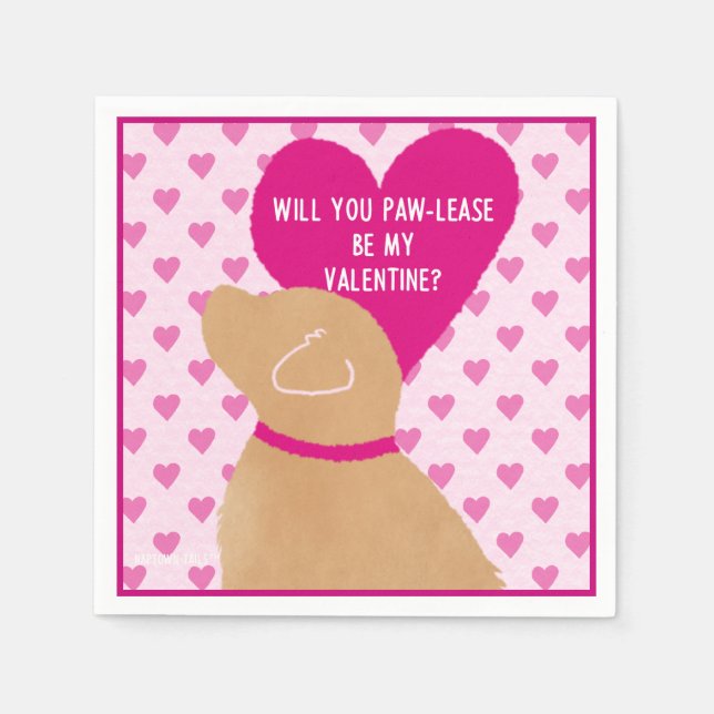 Seien Sie bitte mein Valentinpapier Napkin Serviette (Vorderseite)
