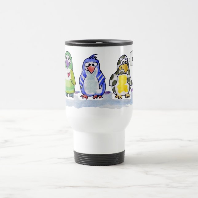Seien Sie Coolen Cartoon Pinguine Travel Mug Reisebecher (Mittel)