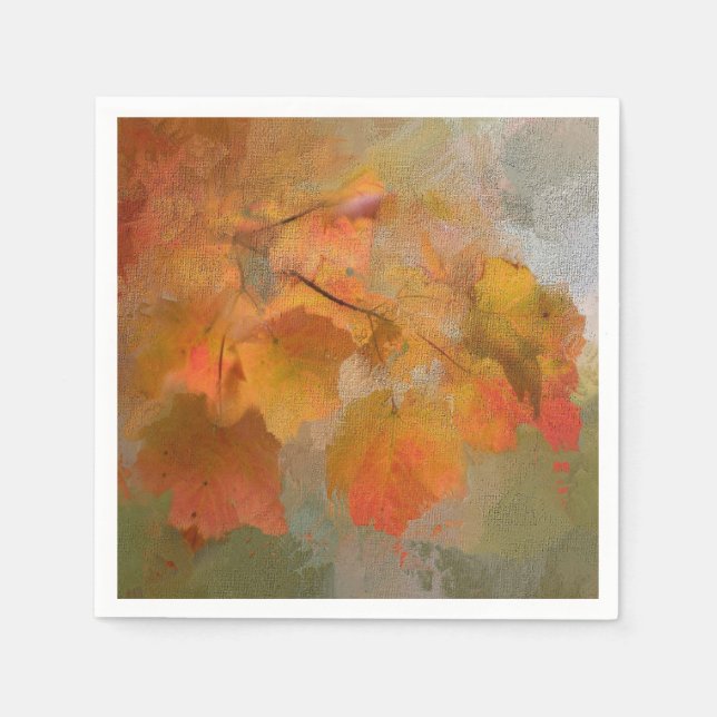 Seien Sie dankbar für die Blätter des Erntedanks Serviette (Vorderseite)