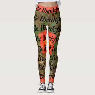 Seien Sie dankbar für die orangefarbene Rose und Leggings