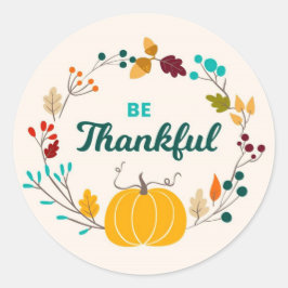 Seien Sie dankbar Runder Aufkleber