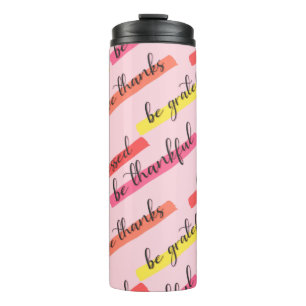 Seien Sie dankbar und gesegnet - Inspiration pink Thermosbecher
