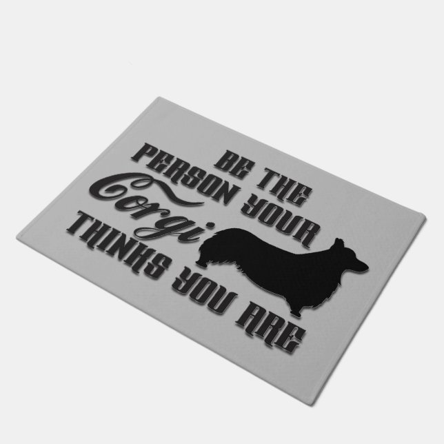 Seien Sie das Personpembroke-Walisercorgi-Hündchen Fußmatte (Schrägansicht)