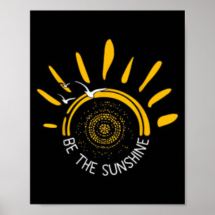 Seien Sie der Sonnenschein positive Boho Retro Sun Poster