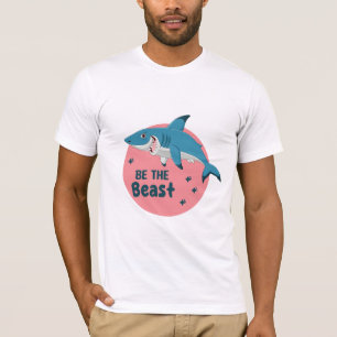 Seien Sie die Bestie Kawaii Happy Blue Shark auf P T-Shirt