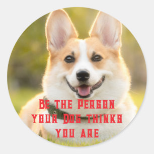 Seien Sie die Person, die Ihr Hund für Sie das ben Runder Aufkleber