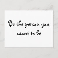 Seien Sie die Person, die Sie als Postkarte gewoll